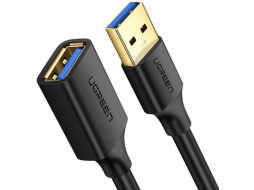 Кабель UGREEN US129-30126 USB-A 3.0 (M) to USB-A 3.0 (F) 1,5m силиконовый Black
