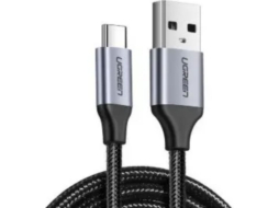 Кабель UGREEN US288-60127 USB-A 2.0 to Type C 3A в оплётке 1.5m Black