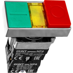 Двойная кнопка NP2-EW8465 1НО+1НЗ AC/DC 220/230В(LED) IP40 (CHINT) 