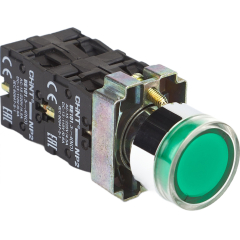 Кнопка управления NP2-BW3361 1НО зеленая AC/DC230В(LED) IP40 (CHINT) 