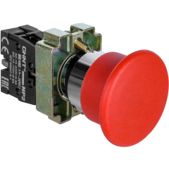 Кнопка управления "Грибок" d40мм (2) с самовозвратом NP2-BC42 без подсветки красная 1НЗ IP40 (CHINT) 