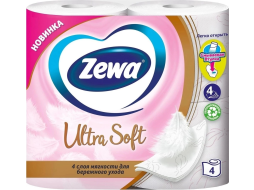 Бумага туалетная ZEWA Ultra Soft 4 рулона 