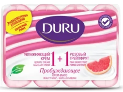 Крем-мыло туалетное DURU 1+1 Увлажняющий крем & Розовый грейпфрут 4х80 г (8690506517816)