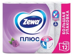 Бумага туалетная ZEWA Плюс Аромат сирени 12 рулонов 