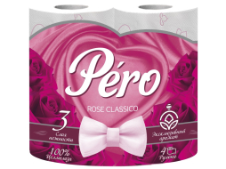 Бумага туалетная PERO Rose 4 рулона (4670019876703)
