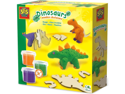 Набор для лепки SES CREATIVE Скелеты динозавра 3 цвета 