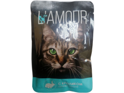 Влажный корм для кошек LAMOUR кролик в соусе пауч 75 г (4620031676751)