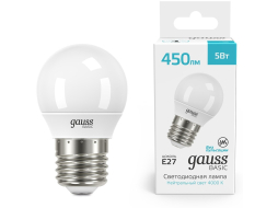 Лампа светодиодная E27 GAUSS Basic G45