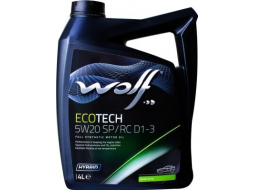Моторное масло 5W20 синтетическое WOLF EcoTech SP/RC D1-3 4 л 
