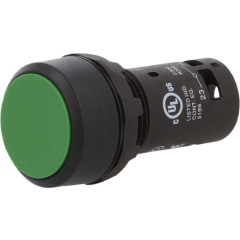 Кнопка CP1-10G-10, зеленая, без фиксации, 1NO, 1A, IP66, пластик, 22mm 