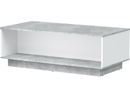 Стол журнальный ИНТЕРЛИНИЯ Quartz QZ-СЖ1 бетон/белый платинум 130х65х45,5 см