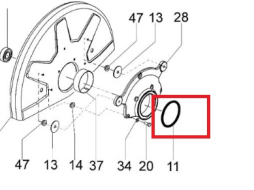 Кольцо 14" О-образное кожуха защитного для бензореза OLEO-MAC 963TTA, 983TTA  