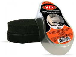 Губка для обуви из гладкой кожи VILO Супер блеск мини черный