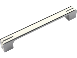 Ручка мебельная скоба BOYARD Monohrome RS267CP/W.4/160 хром полированный/белый