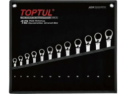 Набор ключей комбинированных с переключаемой трещоткой 8-19 мм 12 предметов PRO SERIES TOPTUL 