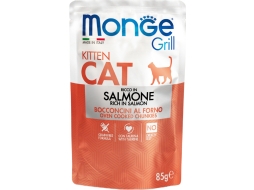 Влажный корм для котят MONGE Grill лосось пауч 85 г 