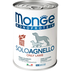 Влажный корм для собак MONGE Monoprotein паштет ягненок консервы 400 г 