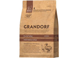 Сухой корм для собак беззерновой GRANDORF Adult Medium&Maxi Duck&Turkey 1 кг 