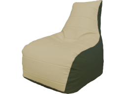 Кресло-мешок FLAGMAN Бумеранг светло-бежевый/зеленый 