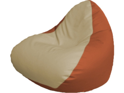 Кресло-мешок FLAGMAN Relax экокожа светло-бежевый/оранжевый 