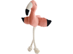 Игрушка для собак MR.KRANCH Фламинго с канатом и пищалкой 24х13,5х6 см персиковый 