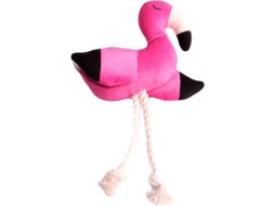 Игрушка для собак MR.KRANCH Фламинго с канатом и пищалкой 24х13,5х6 см ярко-розовый 