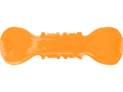 Игрушка для собак MR.KRANCH Гантель Дента с пищалкой аромат бекона 22 см оранжевый 