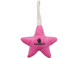Игрушка для собак MR.KRANCH Звездочка с канатом и пищалкой 26х16х5 см нежно-розовый 