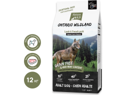 Сухой корм для собак беззерновой NATURA WILD Ontario Wildland ягненок и французская свинина 12 кг 