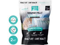Сухой корм для кошек беззерновой NATURA WILD Niagara Falls Adult Sensitive фазан 2 кг 