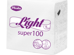 Салфетки бумажные PLUSHE Light Super 100 75 штук 