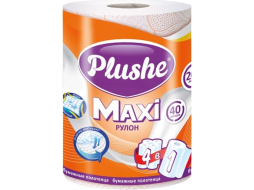 Полотенца бумажные PLUSHE Maxi белые/цветное тиснение 1 рулон 