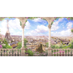 Фотообои листовые флизелиновые ФабрикаФресок Фреска Вид с балкона на Париж