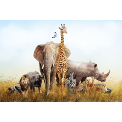 Фотообои флизелиновые ФАБРИКА ФРЕСОК Африканские звери 400x270 см 