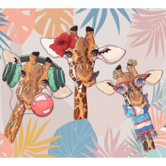 Фотообои флизелиновые ФАБРИКА ФРЕСОК Веселые жирафы 300x270 см 