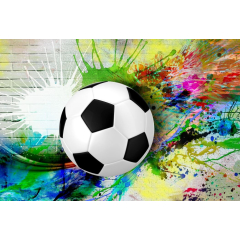 Фотообои флизелиновые ФАБРИКА ФРЕСОК Футбольный мяч с красками 400x270 см 