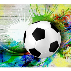 Фотообои флизелиновые ФАБРИКА ФРЕСОК Футбольный мяч с красками 300x270 см 