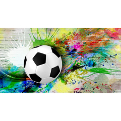 Фотообои флизелиновые ФАБРИКА ФРЕСОК Футбольный мяч с красками 185x100 см 