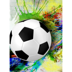 Фотообои флизелиновые ФАБРИКА ФРЕСОК Футбольный мяч с красками 200x270 см 
