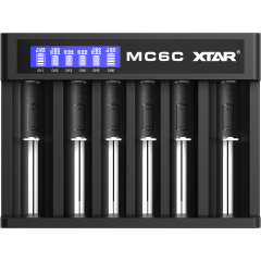 Зарядное устройство для аккумуляторов XTAR MC6C с USB, Type-C, DC кабелем