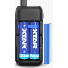 Зарядное устройство для аккумуляторов XTAR PB2C-black с USB кабелем