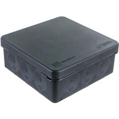 Распределительная коробка ПРОМРУКАВ для прямого монтажа 12 вводов 100х100х40 черная 