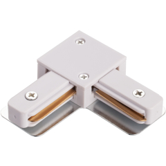 Коннектор для однофазного шинопровода L-образный IMEX Track белый 