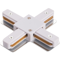 Коннектор для однофазного шинопровода X-образный IMEX Track белый 