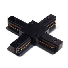 Коннектор для однофазного шинопровода X-образный IMEX Track черный 