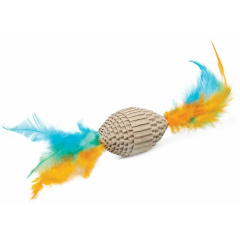 Игрушка для кошек TRIOL Natural Мяч для регби с перьями 19 см 