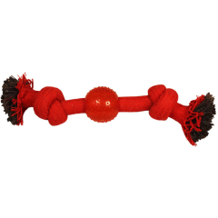Игрушка для собак TRIOL Веревка-канат, 2 узла и мяч 23 см 