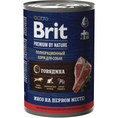 Влажный корм для собак BRIT Premium говядина консерва 410 г 