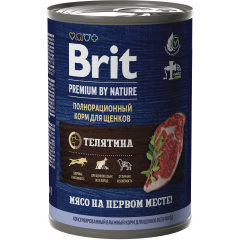 Влажный корм для щенков BRIT Premium by Nature телятина консерва 410 г 