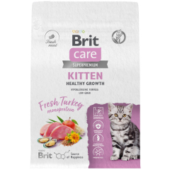 Сухой корм для котят BRIT Care Kitten Healthy Growth индейка 0,4 кг 